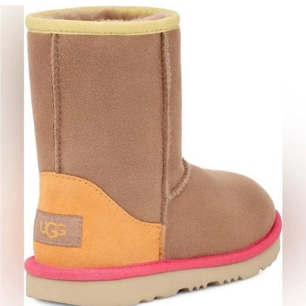 UGG Tan and Orange Boots with Pink Sole